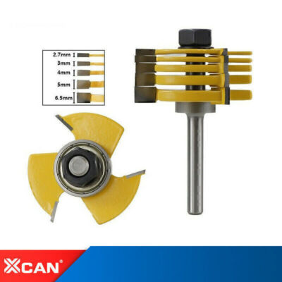 T-Slot Router Bit Set Tenon Cutter Adjustable Blade Flush Trim Router ...