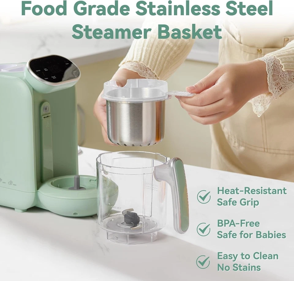 Procesador De Alimentos Para Bebés 5 En 1 Con Cesta Para Cocinar Al Vapor NEW US - Image 4 of 4