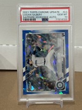 2021 TOPPS CHROME UPDATE SAPPHIRE ED. ROOKIE LOGAN GILBERT ROOKIE RC PSA 10 AUTO