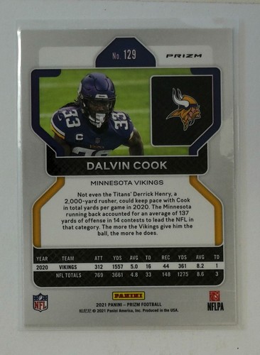 2021 Panini Prizm #129 Dalvin Cook Green - Picture 2 of 2