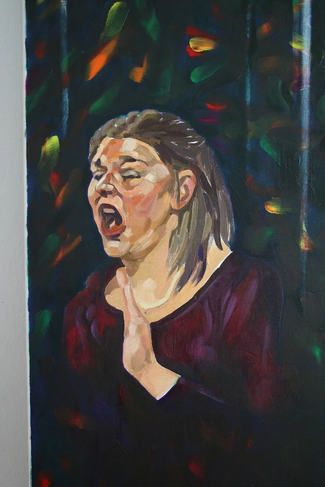 Pintura a óleo sobre tela grande díptico original "Vivien's Will" - Imagem 3 de 4