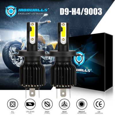 2PCS H4 9003 HB2 6500K White 330000LM LED Headlight Bulbs For Ski-Doo Snowmobie
