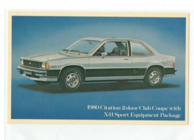 Vtg 1980 Chevy Citation Club Coupe X 11 Sport Car Dealership Advertiser Postcard Ebay