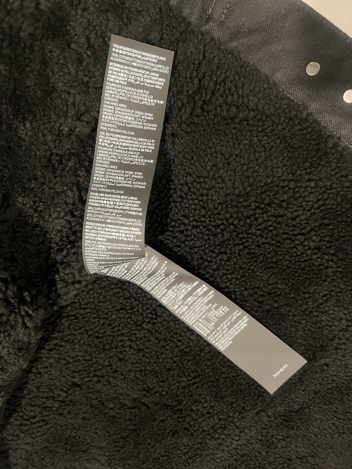 Giacca di jeans uomo Saint Laurent Shearling. S. 2500