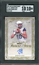 Jordan Love 2020 Leaf Ultimate Draft Future Stars Gold Auto Signed RC #JL1 6/30