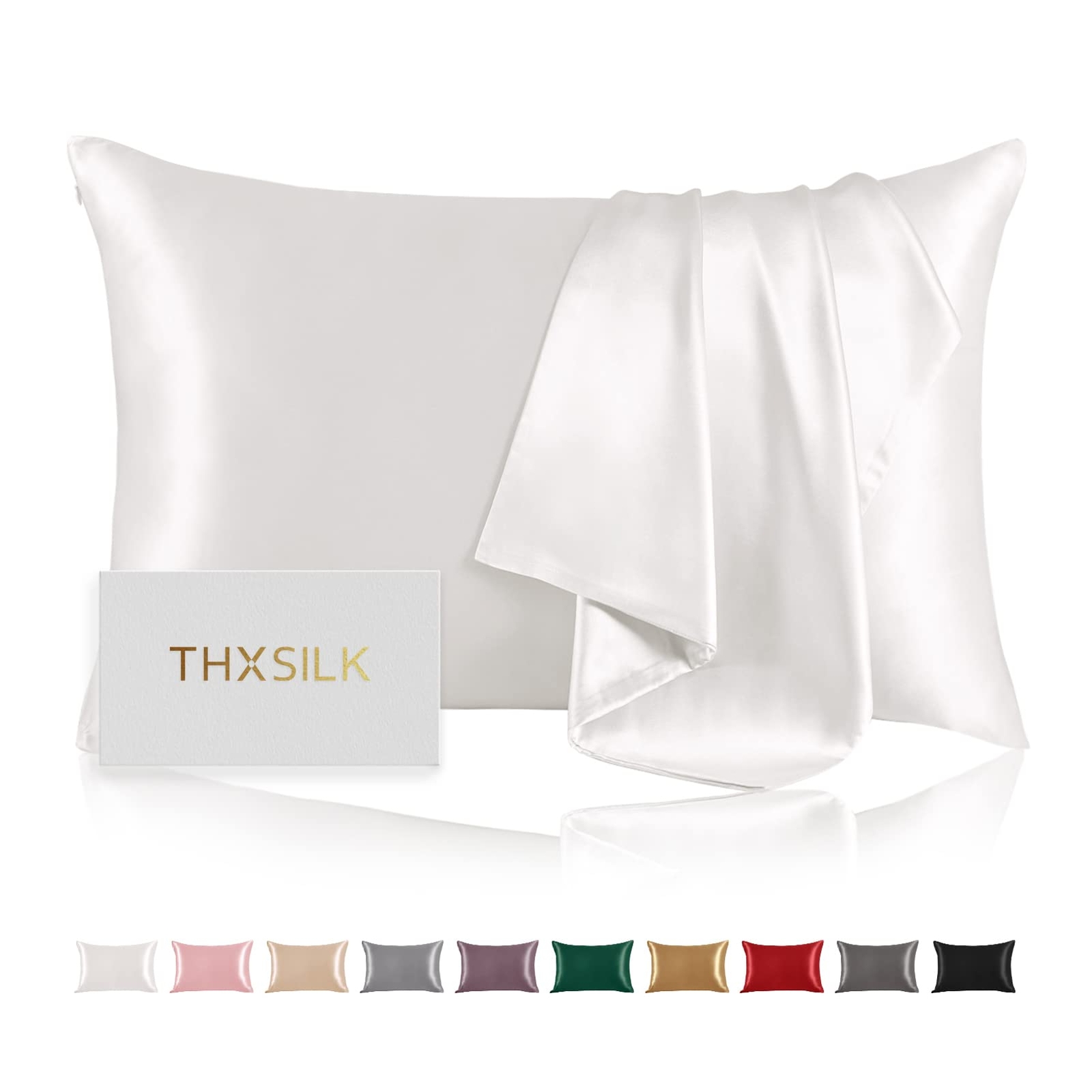 100% Silk Pillowcase for Hair and Skin Both Sides Grade 6A+ Mulberry Silk Pil...-image