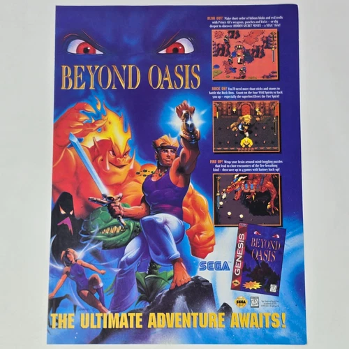 Beyond Oasis Sega Genesis Ultimate Adventure Print Ad/Poster Promo Art