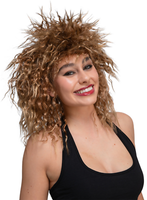 Wicked Tina PerüCke 80Er Punk Rocker Spiky Ginger Rocker Crimped Wig