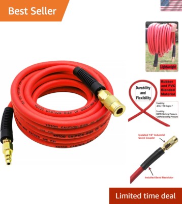 All-Weather 1/4-Inch Heavy Duty Air Hose - 25 Feet, 300 PSI Max Pressure