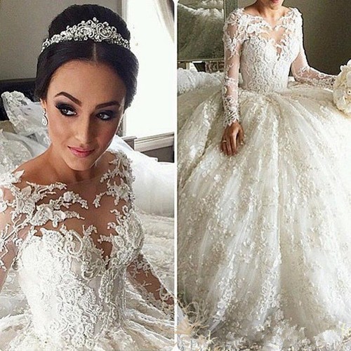 Long Sleeve Bridal Wedding Dress 