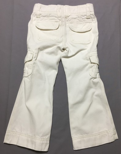 Gap Little Girls Size 4 White Cargo Jeans Flared Leg Adjustable Waist EUC - Picture 2 of 7
