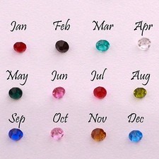 You Choose Your Month - Crystal cut Birthstone 4mm Floating Charm for Lockets