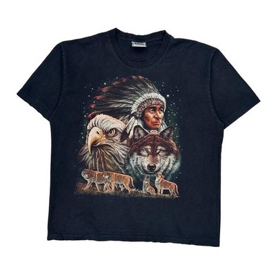 Indianer Motiv The Roxx Single Stitch T-Shirt - 2XL schwarz Baumwolle