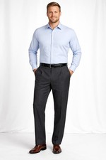 Men's 40 x 36 Grey Roundtree  Yorke TravelSmart Ultimate Comfort Pleated Pants