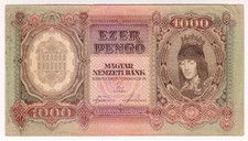 1943 Hungary 1000 Pengo 049247 Paper Money Banknotes Currency