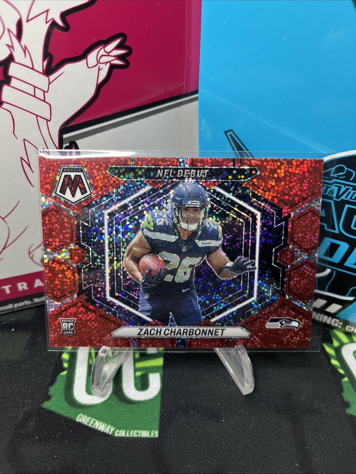 2023 Mosaic Football Zach Charbonnet Rookie NFL Debut Red Sparkle #ND-11