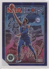 2019 Panini NBA Hoops Premium Stock Get Out the Way Purple Joel Embiid #10 12g7