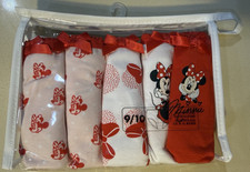 Minnie Mouse 5 Pairs Disney Cotton Panties Bow Briefs Girls 9/10 Red Original