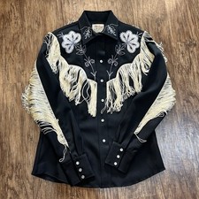 Vtg Women  s H BAR C CALIFORNIA RANCHWEAR TAOS Western Shirt PEARL SNAP Size 38