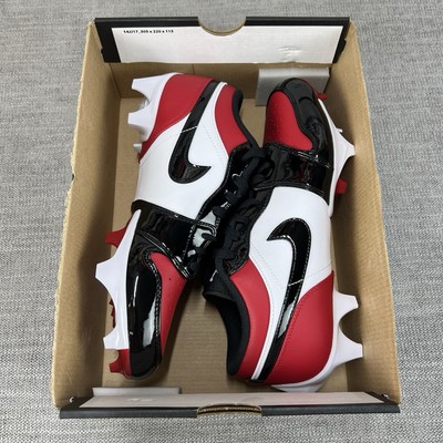 Size 9- Air Jordan 1 Low TD Football Cleats Patent Bred Toe