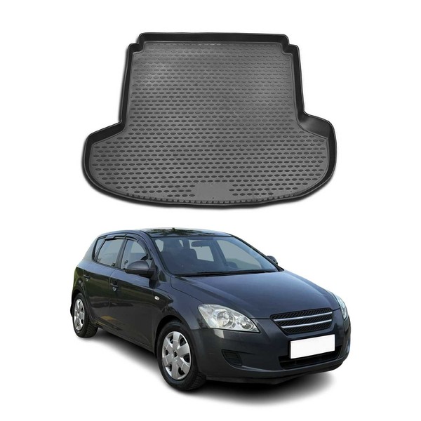 Kofferraummatte Kofferraumwanne FüR Kia Ceed 2007-2012 Sw Gummi Tpe Schwarz-image