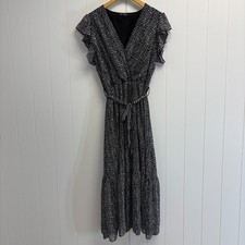 BTFBM Women's Animal Boho Maxi Dress Size XL Ruffles Cottage Prairie Feminine