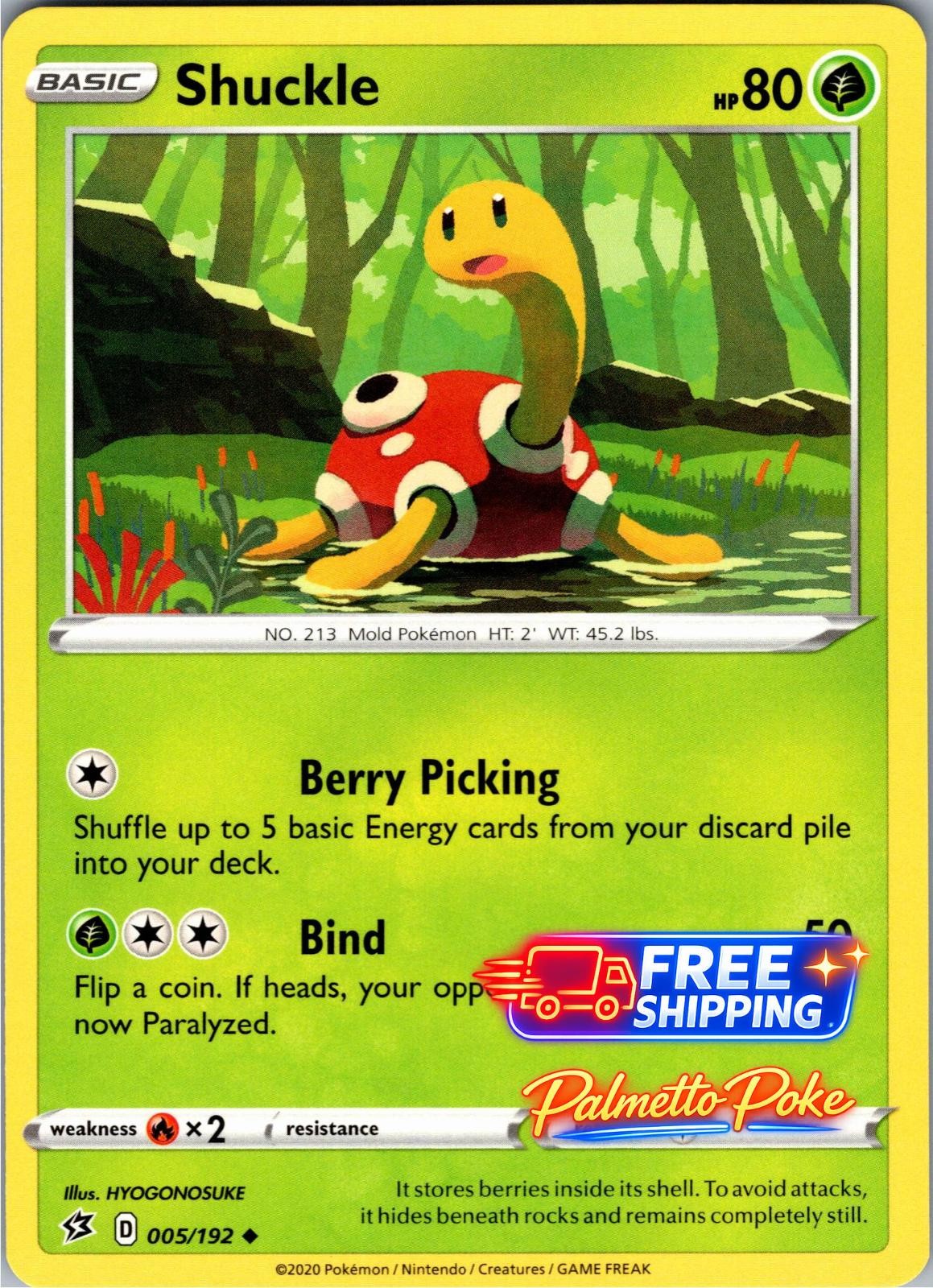 Shuckle 005/192 Uncommon Rebel Clash Pokemon Near Mint