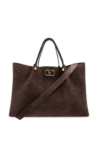 Valentino Garavani - Women - Suede bag with logo - Brown