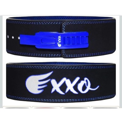 Exxo 10mm Weightlifting Lever Belt leather black blue medium powerlifting