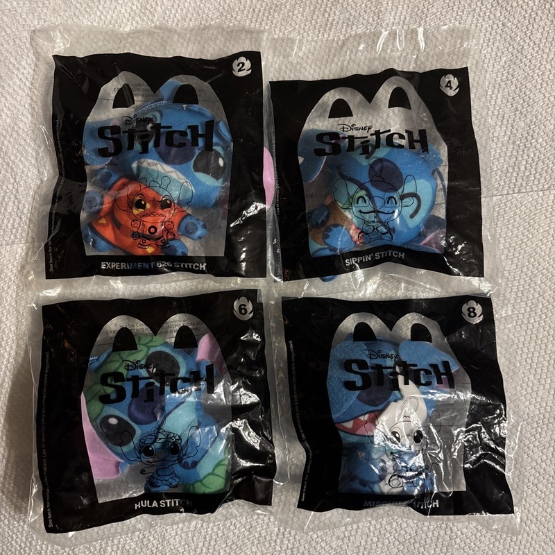 McDonald's Happy Meal Toys 2022 Disney STITCH (Lot of 4) #2 #4 #6 #8