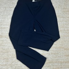 Talbots Pants Womens 8P Navy Petite Straight Leg Pull On Stretch Work Dress