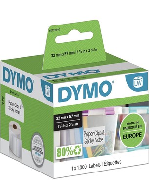 2 DYMO Authentic Labelwriter Labels 32Mmx57Mm (2 Rolls/boxes of 1,000) 2093095