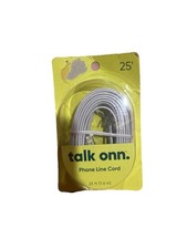 ONN NEW 25FT FOOT TELEPHONE PHONE EXTENSION CORD CABLE LINE WIRE WHITE