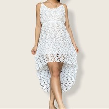 White Floral High Low Dress SMALL (Pre-Owned - Good)