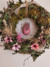 Osterkranz Türkranz Wandkranz Unikat Ganzjährig💗 Deko Landhaus Ei Federn Blüten