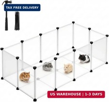 20 Panels Pet Playpen with Floor, Small Animal Playpen, Pet Fence Indoo