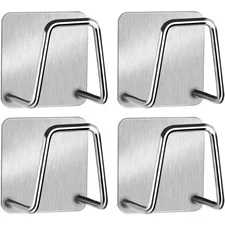 4-Pack Stainless Steel Sink Sponge Holder – Adhesive Kitchen Caddy Organizer Set