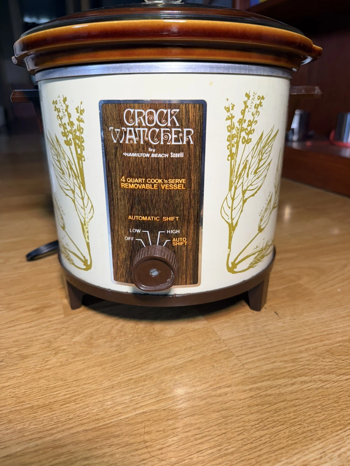 Vtg HAMILTON BEACH SCOVILL Crock Watcher 415 4QT Slow Cooker Herb TESTED & WORKS