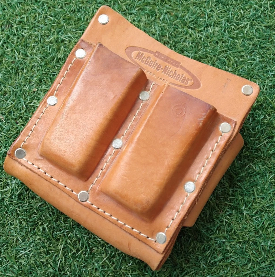 BOLSA CINTURÓN HERRAMIENTAS CUERO MCQUIRE NICHOLAS 3 BOLSILLOS - EXCELENTE ESTADO Foto 3 de 4