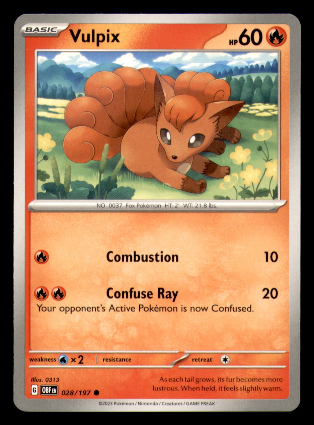 Vulpix 028/197 SV03: Obsidian Flames NM Pokemon TCG
