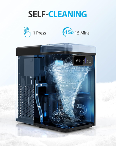Self-Cleaning Countertop Nugget Ice Maker - 40Lbs Daily Soft Chewable Ice - Picture 4 of 12