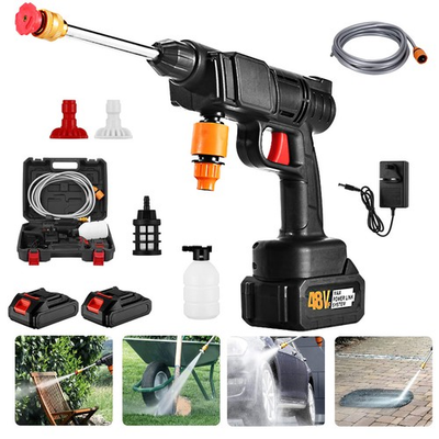 #ad 800W Cordless High Pressure 435PSI Washer Gun with 2 Batteries For Yard Home Car $45.99