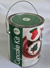 Wilton Christmas Cupcake Decorating Kit in Pail, 2002, Made in USA
