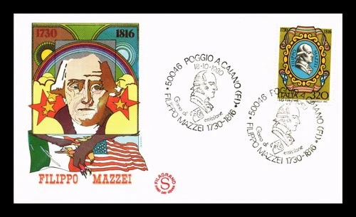 COVER PHILIP MAZZEI PATRIOT ITALY FIRST DAY ISSUE PICTORIAL CANCEL