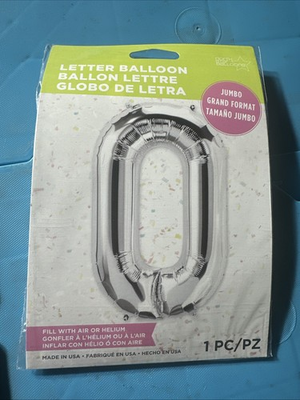 #ad North Star Balloons Jumbo Silver Letter O 34” Mylar $12.49