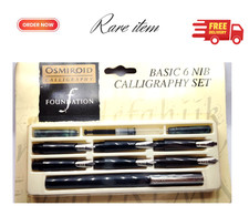 Vintage Osmiroid Calligraphy Fountain Pen Set 6 Nibs Case Collectible 1960s