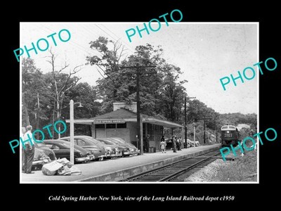Cold Springs Harbor New York Railroad Station c1950 Large Historic Old Photo