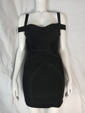 House Of CB Black Sleeveless Mini Fit & Flare Dress With Box Size M UK Womens