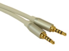 50ft Metal Shell 3.5mm 4 Conductor TRRS/3 Band  Mic or Video M/M Cable