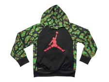 JUMPMAN x JORDAN BRAND Nike Green CAMO HOODIE SWEATSHIRT Basketball Kid Youth M